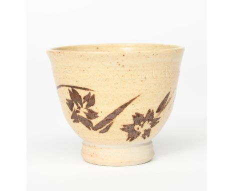 ‡ William Staite Murray (1881-1962) a stoneware tea bowl made for Bernard Rackham, dated 1930, footed form, painted with a si