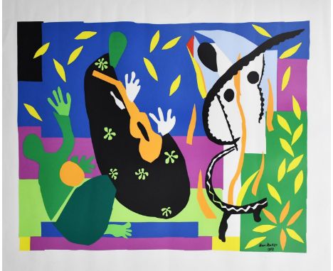 Henri Matisse (1869-1954), after La Tristesse du Roi, a modern lithographic print after the original, framed, signed in the p