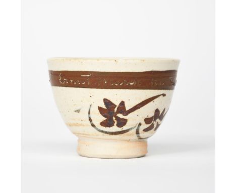 ‡ William Staite Murray (1881-1962) a stoneware tea bowl made for Ernest Marsh, dated 1930, footed form, the flaring bowl pai