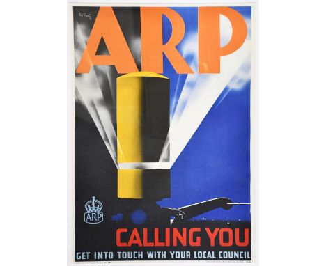 Patrick 'Pat' Keely (died 1970) ARP Calling You, 1938 a lithographic poster on paper printed by Fash &amp; Cross Ltd for the 