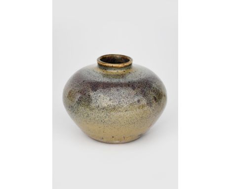 ‡ William Staite Murray (1881-1962) a squat stoneware vase with collar rim, dated 1923, covered to the foot with a high-fired