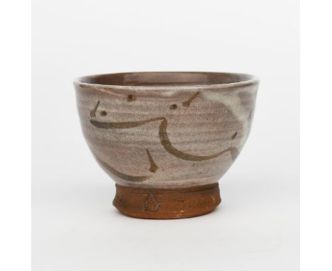 ‡ William Staite Murray (1881-1962) a stoneware tea bowl, glazed to the foot with a translucent glaze and simple brush decora