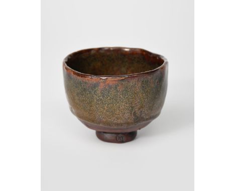‡ William Staite Murray (1881-1962) a hand-built stoneware tea bowl on narrow foot, covered to the foot in a rich tenmoku gla