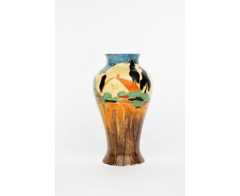 'Delicia Salisbury' a Clarice Cliff Bizarre Meiping vase, painted in colours printed factory mark, 23cm. high