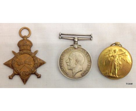 A 1915 Star medal trio to 010619 Corporal H Fraser of the Army Ordnance Corps