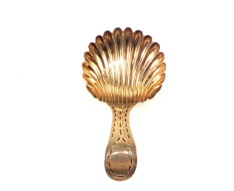 A Silver shell shaped caddy spoon, London 1787, Hester Bateman