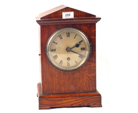 An Oak fusee mantel clock, movement marked A.M.Grimshaw