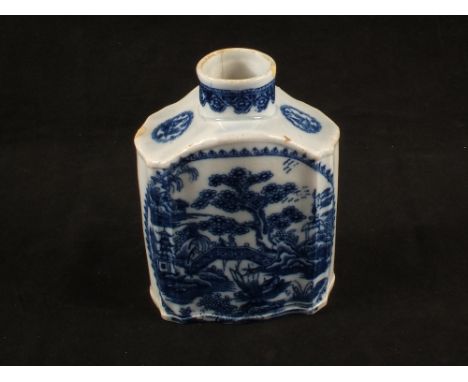 An 18th Century pearlware two man willow tea caddy (light damage)