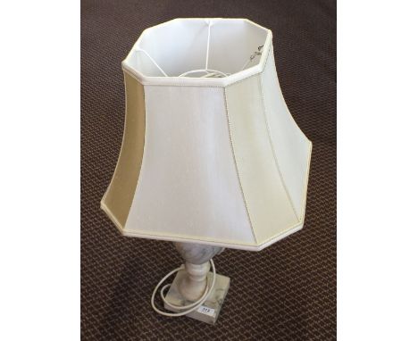 An Alabaster table lamp of urn form