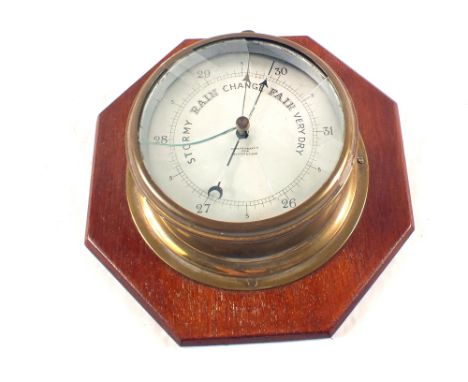 A Short & Mason Brass ships barometer (defective glass)
