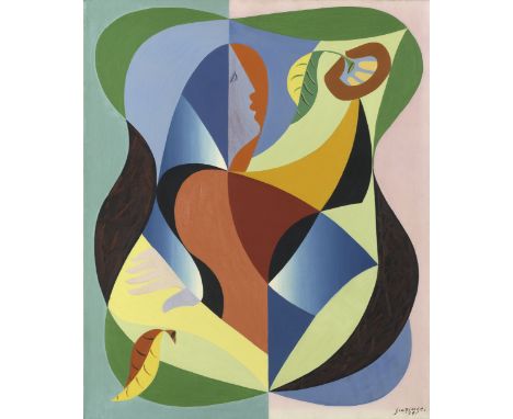 *§SURVAGE, LEOPOLD (1879–1968) Femme de Profil, signed and dated 1939.Oil on canvas, 65,5 by 54,5 cm.Provenance: Private coll