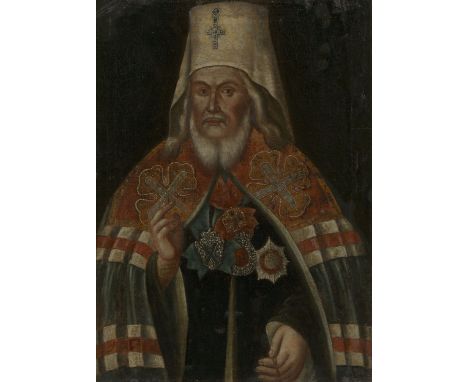 *RUSSIAN SCHOOL (18TH–EARLY 19TH CENTURY) Portrait of Metropolitan Platon.Oil on canvas, 69.5 by 50.5 cm.Provenance: Private 