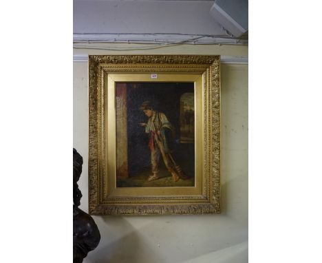 Italian School,&nbsp;late 19th century, 'The Chimney Sweep', oil on canvas, 59.5 x 44.5cm. 