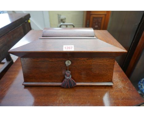 A Victorian rosewood sarcophagus tea caddy, 35cm wide. 