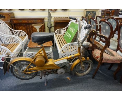 A 1967 Raleigh 'Wisp',&nbsp;in 'barn find' condition,&nbsp;tax disc expiry Jan73, Registration No: JHR 80E. 