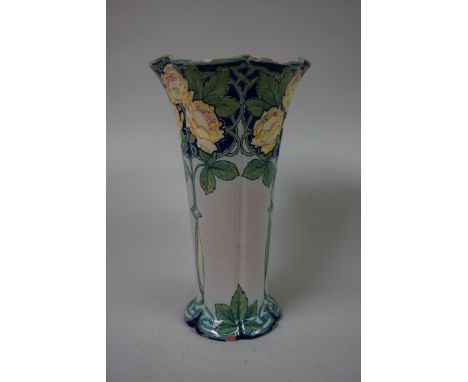 A Cantagalli faience vase,&nbsp;25cm high, (chips). 