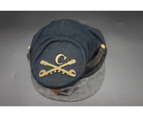 A rare American civil war era Union Army cavalry Kepi. 