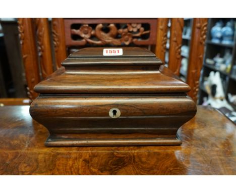 A Victorian rosewood sarcophagus tea caddy, 25cm wide.&nbsp; 