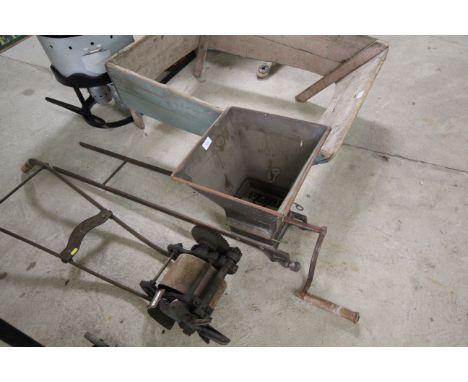A large vintage meat grinder by Pond Prize Dairy Works Blandford