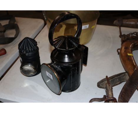 An LNER locomotive hand lamp