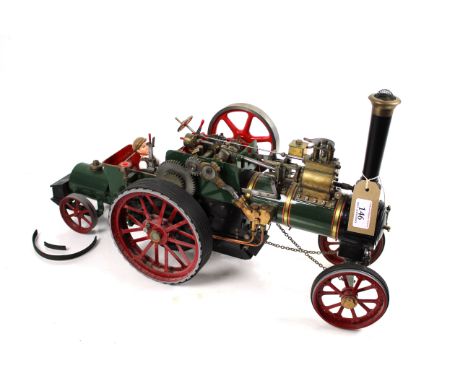 A 1" scale model of a traction engine, complete with two wheeled water bowser