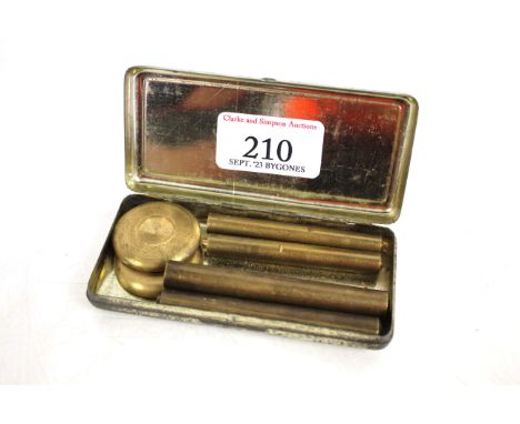 A 1920's press button punches and die set in original box, by George &amp; Co. leather manufacturers Soho London