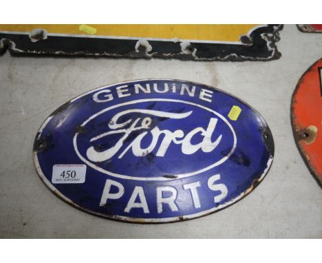 An oval enamel advertising sign for "Ford", approx. 12" long 