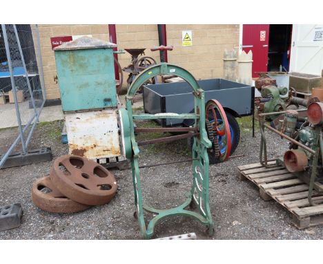 A vintage cast iron mangle by R Grimwood, Lavenham