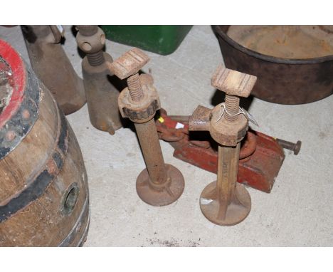 Two Fordson Major tractor axle jacks circa 1960's