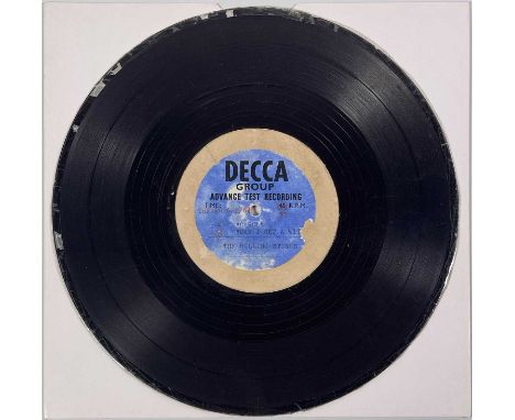 THE ROLLING STONES - CAROL/CAN I GET A WITNESS - ORIGINAL UK DECCA 10" ACETATE RECORDING. Extremely scarce original UK 10" (s