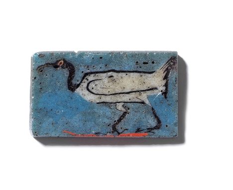  An Egyptian mosaic glass ibis inlay Ptolemaic - Roman Period, circa 1st Century B.C. - 1st Century A.D.Set in a translucent 