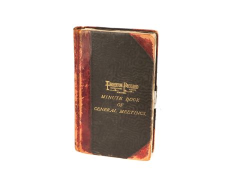 A Rare & Important Ledger Recording the Business Transactions of 'Thornton Pickard Manufacturing Company Limited' The book st