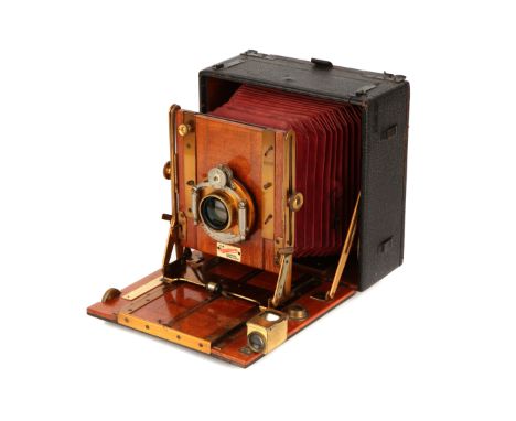 A Sanderson Regular Half Plate Hand & Stand Camera, 1900, black, with C. P. Goerz Doppel-Anastigmat Series III f/6.8 180mm le