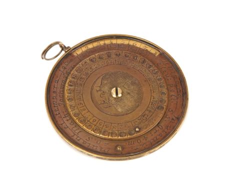 A Large & Complex Astronomical Perpetual Calendar, 18th century, Danish, brass with traces of gilding, signed 'Math. Jochimso