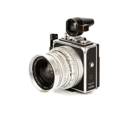 A Hasselblad SWC Medium Format Camera, 1966, chrome, serial no. TTW6849, with Carl Zeiss Biogon f/4.5 38mm lens, chrome, seri