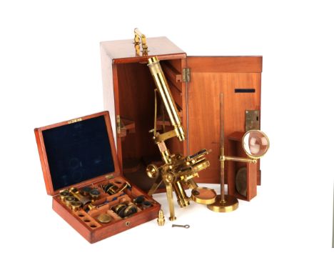 A Powell &amp; Lealand No.3 Microscope, c.1859, English, signed to top limb 'Powell &amp; Lealand 170 Euston Road, London', s