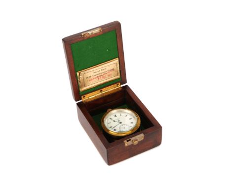 A Silver Cased Deck Watch by W Matthews, signed 'W Matthews Holyhead Road Coventry 42858', with broad arrow, mounted on brass