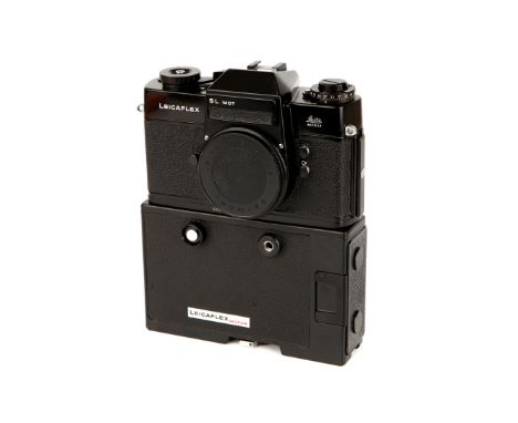 A Leica Leicaflex SL MOT SLR Camera, 1969?, black enamel, serial no. 1235643, body, VG, shutter working, complete with Leicaf