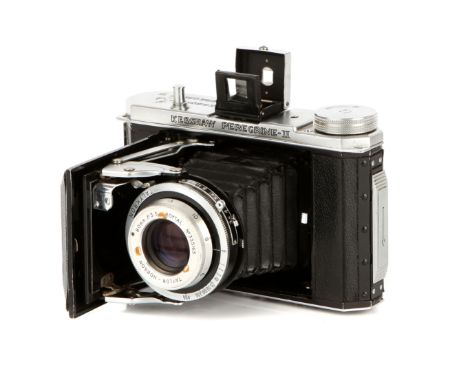 A Kershaw Peregrine II Camera, 1948, chrome, serial no. 4/25319, with Taylor Hobson Roytal f/3.5 80mm lens, chrome, serial no