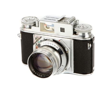 A Voigtlander Prominent II Rangefinder Camera, 1958-60, chrome, serial no. B72554, with Voigtlander Nokton f/1.5 50mm lens, c