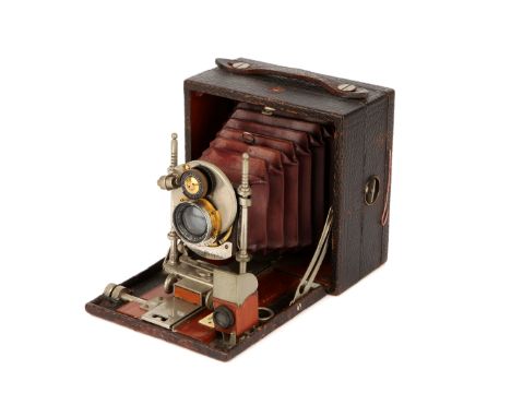 A Kodak No.3 Eastman 3¼x4¼'' Plate Camera, 1903, with R & J Beck Isostigmar f/5.8 4.75" lens, in Celverex pneumatic shutter, 