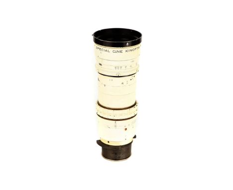 A Kinoptik Special Cine f/3.5 300mm Lens, white, serial no. 43266, body, G-VG, elements, G, very light cleaning marks to fron