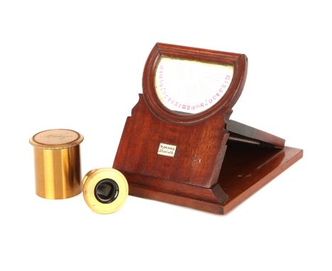 A Rare Charles Wheatstone Polarization Sundial by William H. Darker, mid-19th century, English, constructed of two mahogany f
