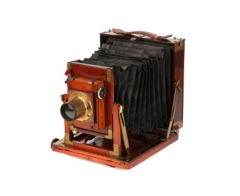 A Thornton Pickard "Amber" Half Plate Mahogany Field Camera, 1899-1905, serial no. 0145, with Ross Rapid Symmetrical f/8 8x5 