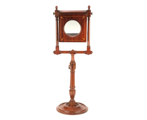 A Zograscope, c.1800, English, unsigned constructed of French polished mahogany with ebony &amp; boxwood stringing, turned ba