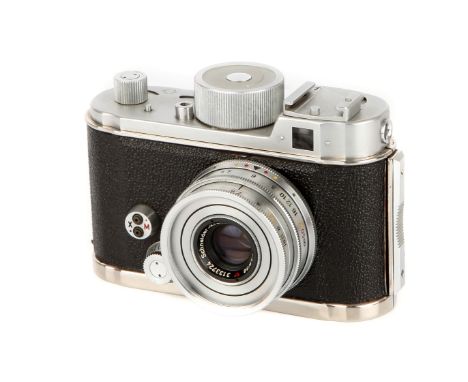 A Berning Robot IIa Camera, 1951-54, chrome, serial no. C122312, with Schndier Xenar f/2.8 38mm lens, chrome, serial no. 3133