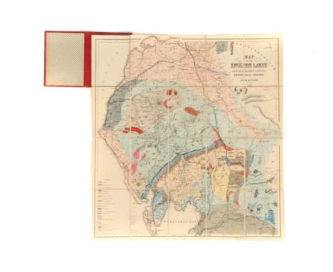 A Lake District Folding Geological Map, Ruthven, John, folding map titled ‘Travelling Map of the English Lakes Geologically C