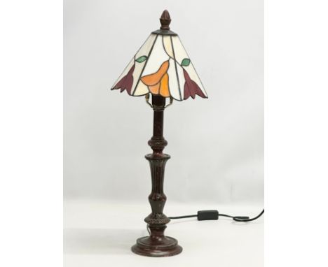 A tall Tiffany style table lamp. 62cm 