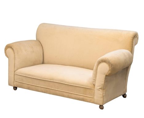 An Early 20th Century over-stuffed coach / sofa. 174cm 