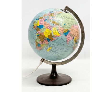 A Danish Mid Century light up globe by Scan-globe. 36cm 